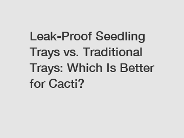 Leak-Proof Seedling Trays vs. Traditional Trays: Which Is Better for Cacti?