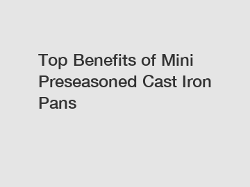 Top Benefits of Mini Preseasoned Cast Iron Pans