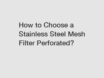 How to Choose a Stainless Steel Mesh Filter Perforated?