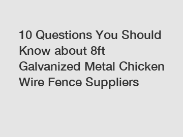 10 Questions You Should Know about 8ft Galvanized Metal Chicken Wire Fence Suppliers