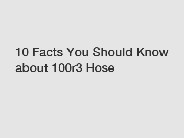 10 Facts You Should Know about 100r3 Hose