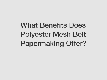 What Benefits Does Polyester Mesh Belt Papermaking Offer?