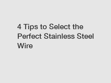 4 Tips to Select the Perfect Stainless Steel Wire