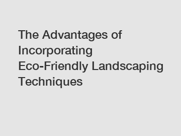 The Advantages of Incorporating Eco-Friendly Landscaping Techniques