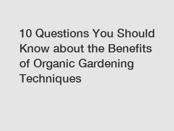 10 Questions You Should Know about the Benefits of Organic Gardening Techniques