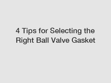 4 Tips for Selecting the Right Ball Valve Gasket