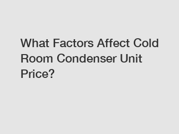 What Factors Affect Cold Room Condenser Unit Price?
