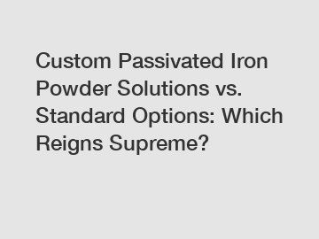 Custom Passivated Iron Powder Solutions vs. Standard Options: Which Reigns Supreme?