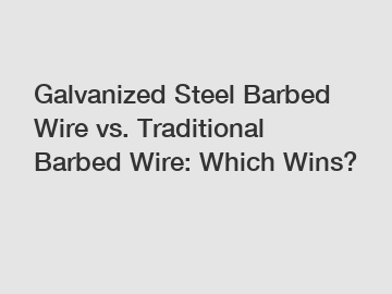 Galvanized Steel Barbed Wire vs. Traditional Barbed Wire: Which Wins?