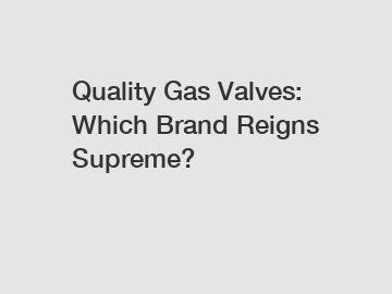 Quality Gas Valves: Which Brand Reigns Supreme?