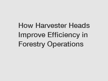 How Harvester Heads Improve Efficiency in Forestry Operations