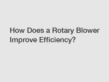 How Does a Rotary Blower Improve Efficiency?