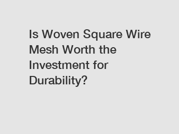 Is Woven Square Wire Mesh Worth the Investment for Durability?