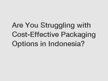 Are You Struggling with Cost-Effective Packaging Options in Indonesia?