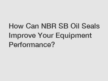 How Can NBR SB Oil Seals Improve Your Equipment Performance?