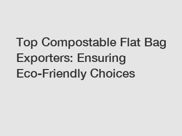 Top Compostable Flat Bag Exporters: Ensuring Eco-Friendly Choices