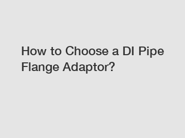 How to Choose a DI Pipe Flange Adaptor?