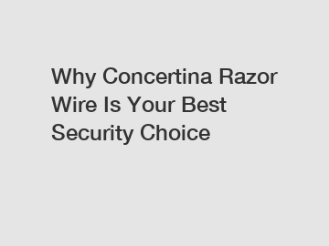 Why Concertina Razor Wire Is Your Best Security Choice