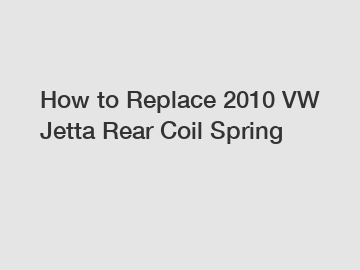 How to Replace 2010 VW Jetta Rear Coil Spring