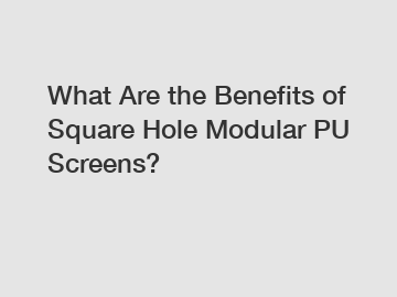 What Are the Benefits of Square Hole Modular PU Screens?