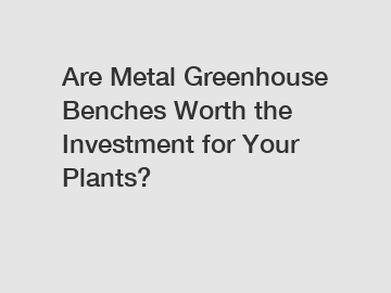 Are Metal Greenhouse Benches Worth the Investment for Your Plants? Are Metal Greenhouse Benches Worth the Investment for Your Plants?