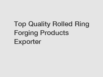 Top Quality Rolled Ring Forging Products Exporter