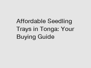 Affordable Seedling Trays in Tonga: Your Buying Guide