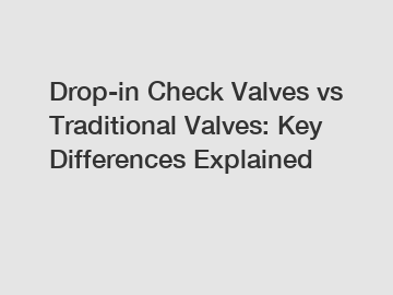 Drop-in Check Valves vs Traditional Valves: Key Differences Explained