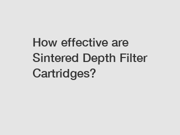 How effective are Sintered Depth Filter Cartridges?