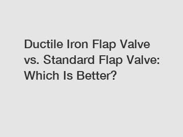 Ductile Iron Flap Valve vs. Standard Flap Valve: Which Is Better?