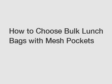 How to Choose Bulk Lunch Bags with Mesh Pockets