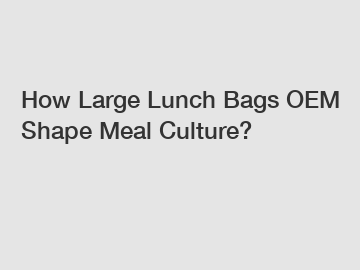 How Large Lunch Bags OEM Shape Meal Culture?