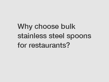 Why choose bulk stainless steel spoons for restaurants?