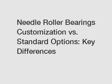 Needle Roller Bearings Customization vs. Standard Options: Key Differences