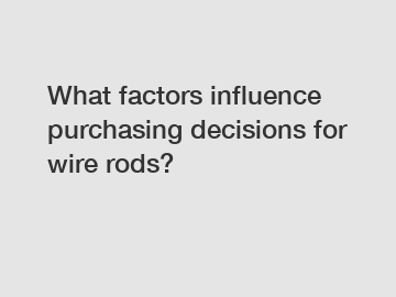 What factors influence purchasing decisions for wire rods?