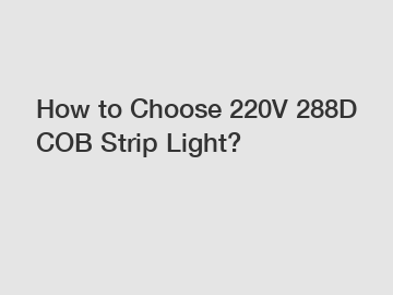 How to Choose 220V 288D COB Strip Light?