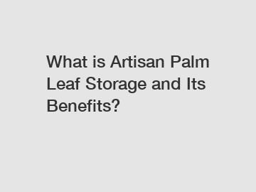 What is Artisan Palm Leaf Storage and Its Benefits?