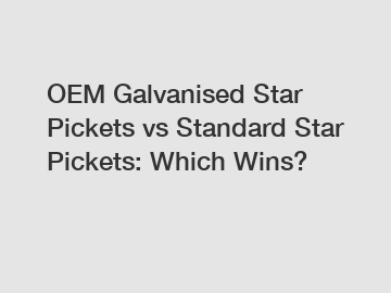 OEM Galvanised Star Pickets vs Standard Star Pickets: Which Wins?