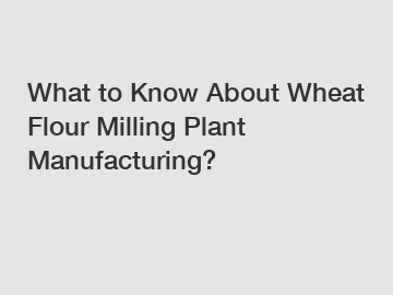 What to Know About Wheat Flour Milling Plant Manufacturing?