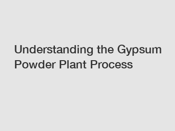 Understanding the Gypsum Powder Plant Process