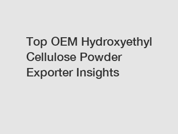 Top OEM Hydroxyethyl Cellulose Powder Exporter Insights