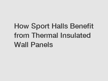 How Sport Halls Benefit from Thermal Insulated Wall Panels