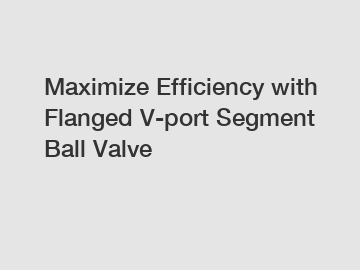 Maximize Efficiency with Flanged V-port Segment Ball Valve
