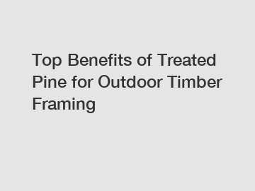 Top Benefits of Treated Pine for Outdoor Timber Framing