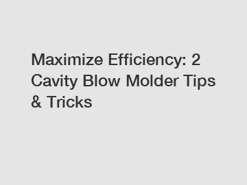 Maximize Efficiency: 2 Cavity Blow Molder Tips & Tricks