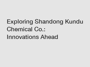 Exploring Shandong Kundu Chemical Co.: Innovations Ahead