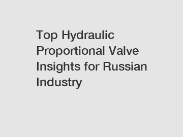 Top Hydraulic Proportional Valve Insights for Russian Industry