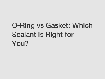 O-Ring vs Gasket: Which Sealant is Right for You?