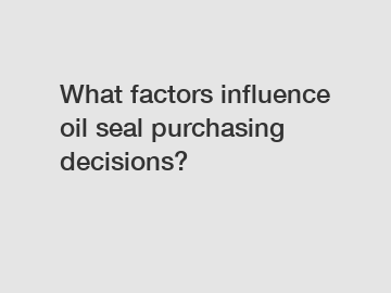 What factors influence oil seal purchasing decisions?
