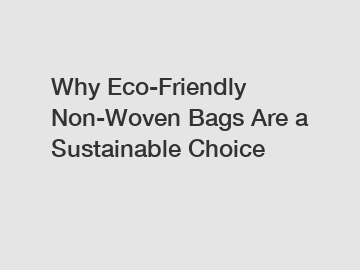 Why Eco-Friendly Non-Woven Bags Are a Sustainable Choice